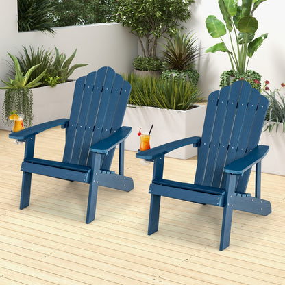 Adirondack Chair with Cup Holder for Patio-Navy