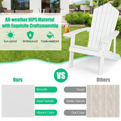 Adirondack Chair with Cup Holder for Patio-White
