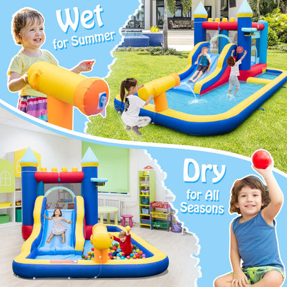 Inflatable Water Slide with Jumping House for Kids Aged 3+ (with Blower)