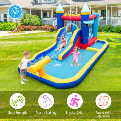 Inflatable Water Slide with Jumping House for Kids Aged 3+ (with Blower)