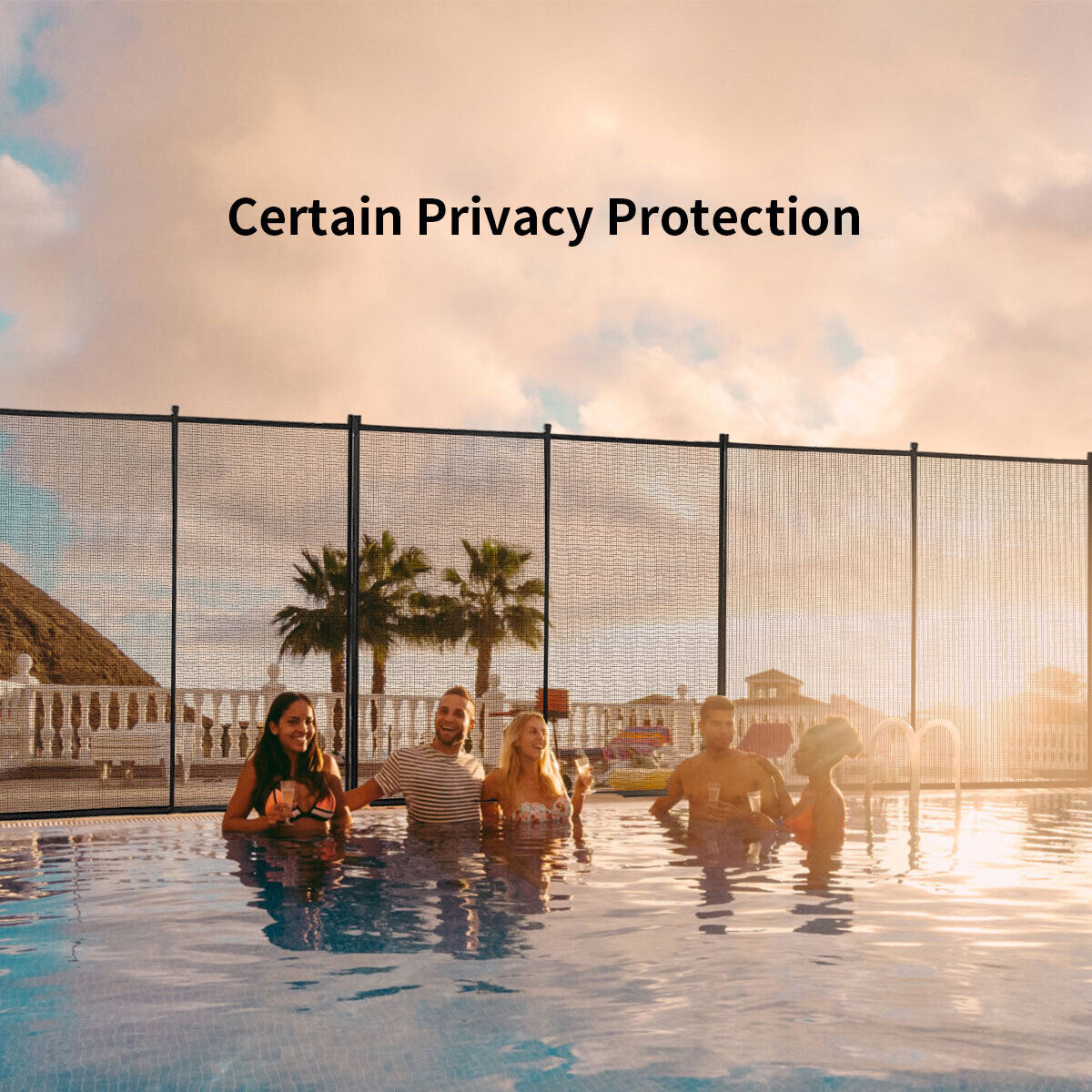 Mesh Swimming Pool Safety Fence with Spring-Loaded Safety Latch System