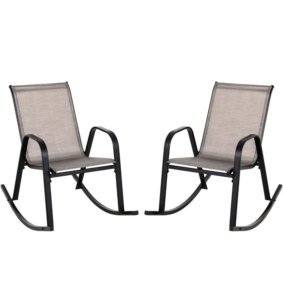 Gentle rocking motion helps relieve stress while curved armrests provide relaxed support