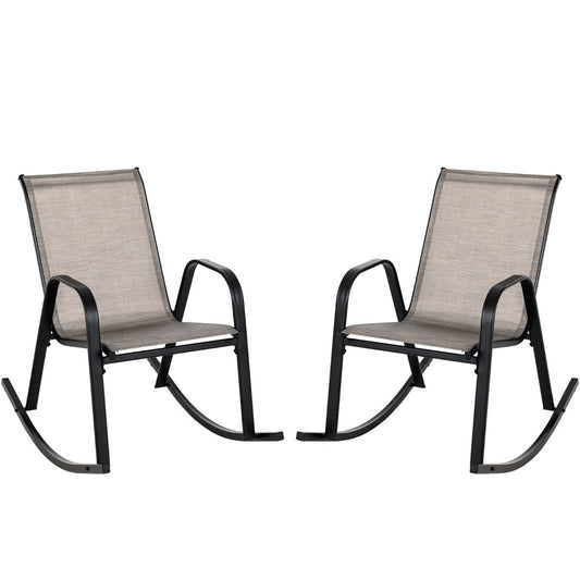 Gentle rocking motion helps relieve stress while curved armrests provide relaxed support
