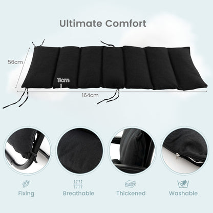 Adjustable Metal Zero Gravity Lounge Chair with Removable Cushion-Black