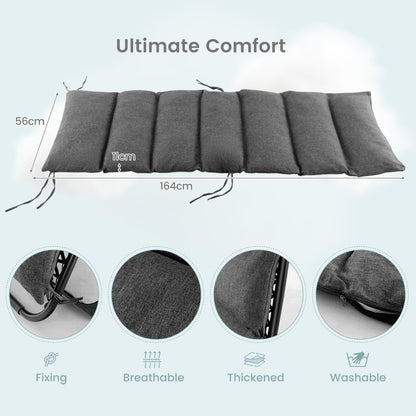 Adjustable Metal Zero Gravity Lounge Chair with Removable Cushion-Grey