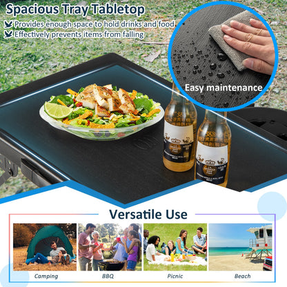3-Piece LED Folding Table Stool Set with Retractable Design for Picnic/Camping
