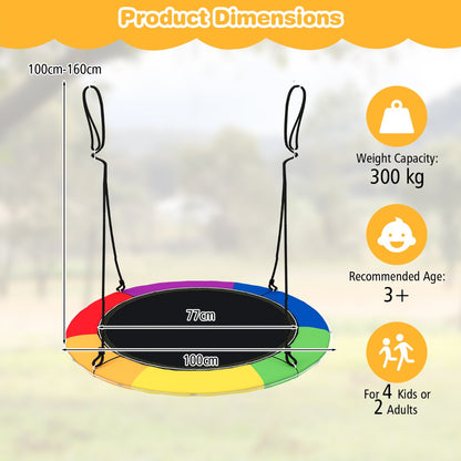 100cm Saucer Tree Swing with LED Lights for Kids-Multicolor