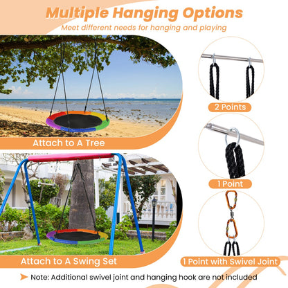 100cm Saucer Tree Swing with LED Lights for Kids-Multicolor