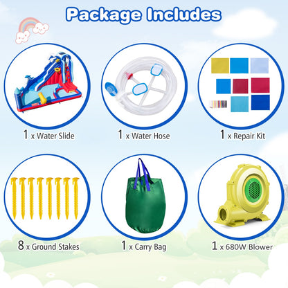 Inflatable Bounce House with Long Slide with 680W Blower