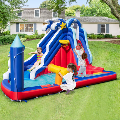 Inflatable Bounce House with Long Slide with 680W Blower
