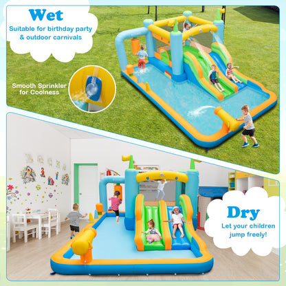 Inflatable Bounce House with Dual Slides for Kids Aged 3-10 Years (with Blower)