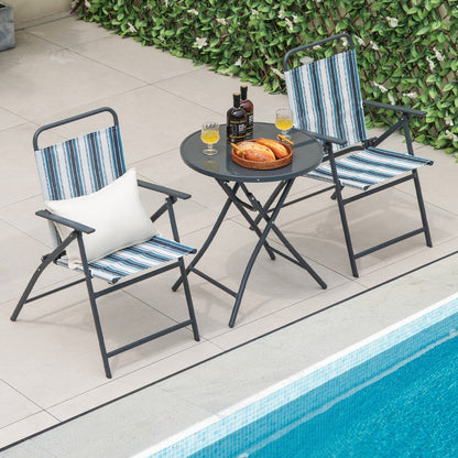 Rip-resistant and fade-resistant patio chair fabric supports long-lasting use in outdoor environments
