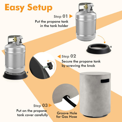 Costway Concrete Propane Tank Cover Fits Standard 20 LBS Propane Gas Tank