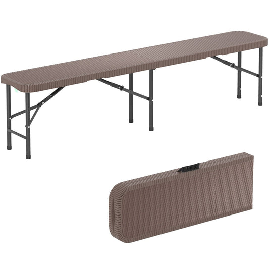 180-centimeter folding bench with a thickened HDPE seat for outdoor picnics, camping, and events