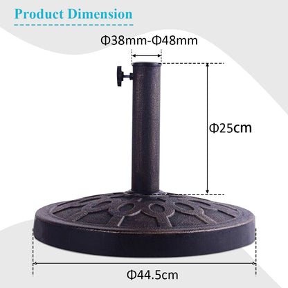 Costway Cast Iron Umbrella Base Stand with Elegant Design for Garden