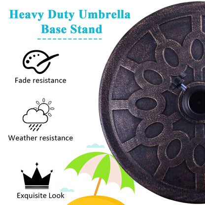 Costway Cast Iron Umbrella Base Stand with Elegant Design for Garden