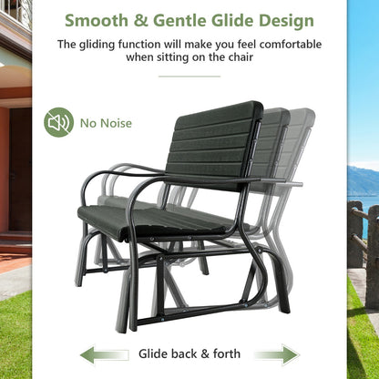 Costway 2-Person Glider Bench with Ergonomic Backrest & Armrests