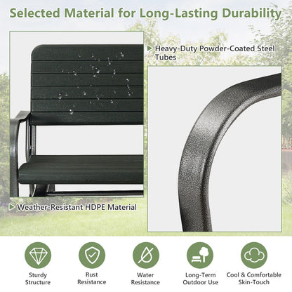Costway 2-Person Glider Bench with Ergonomic Backrest & Armrests