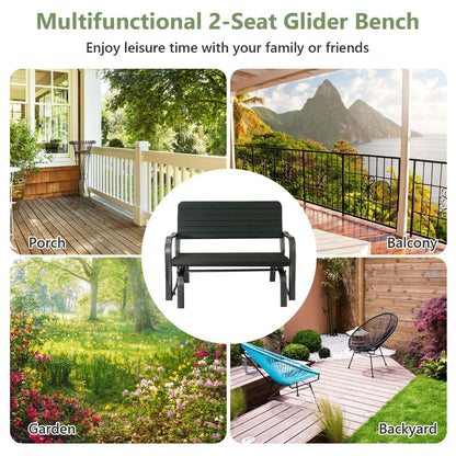 Costway 2-Person Glider Bench with Ergonomic Backrest & Armrests