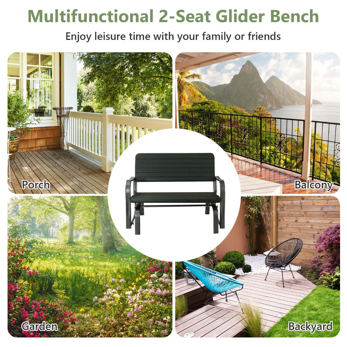 Sturdy outdoor leisure bench with easy assembly and durable materials for long-term use