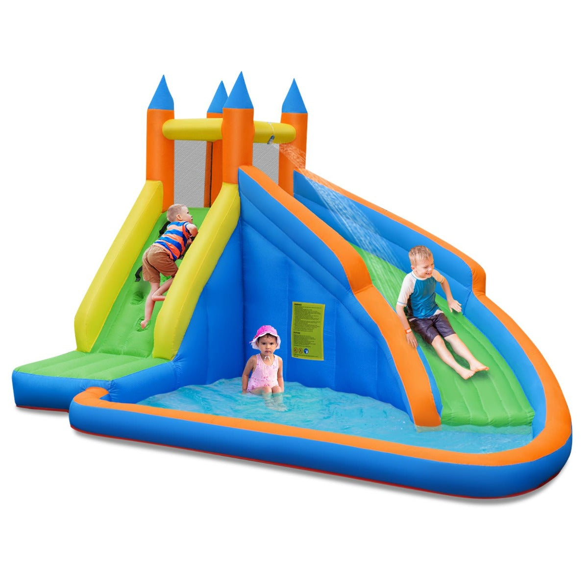 Inflatable Water Slide Wet & Dry Bounce House with Carrying Bag (without Blower)