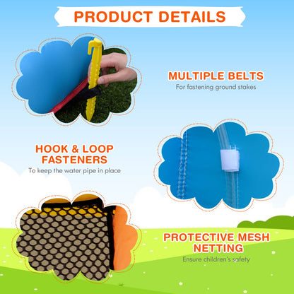 Inflatable Water Slide Wet & Dry Bounce House with Carrying Bag (without Blower)