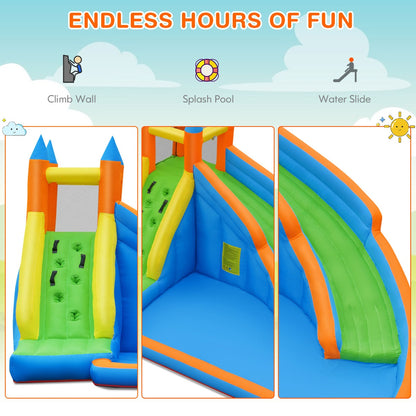 Inflatable Water Slide Wet & Dry Bounce House with Carrying Bag (without Blower)