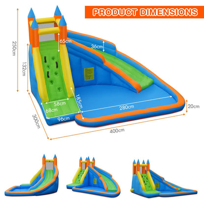 Inflatable Water Slide Wet & Dry Bounce House with Carrying Bag (without Blower)