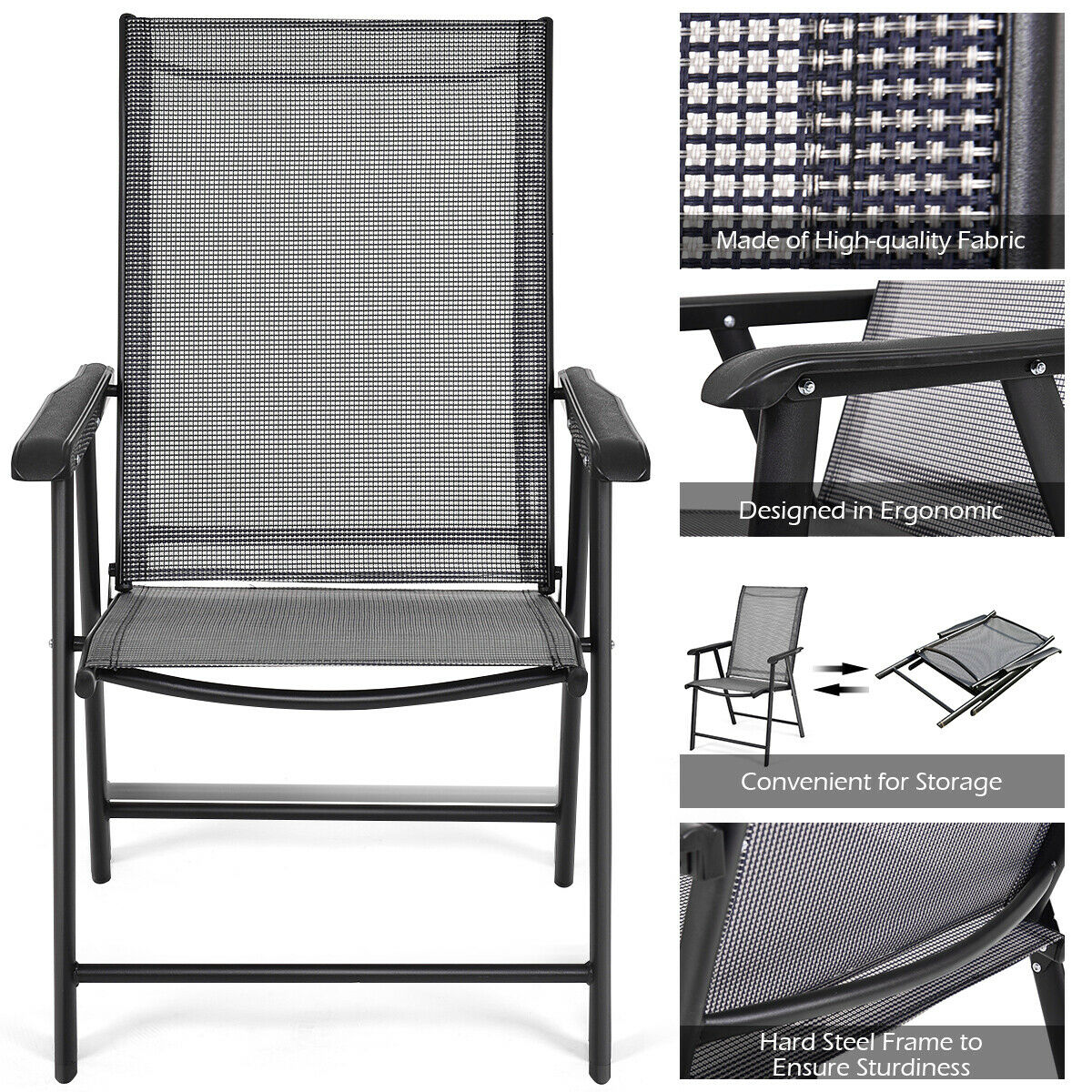 Fully assembled lounge chairs are ready for patios, gardens, yards, balconies, and poolside areas