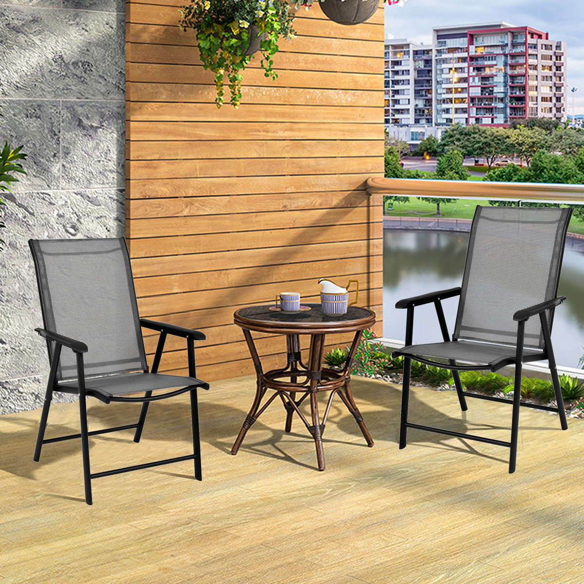 Lightweight two-chair set is convenient to carry for camping, travel, and outdoor gatherings