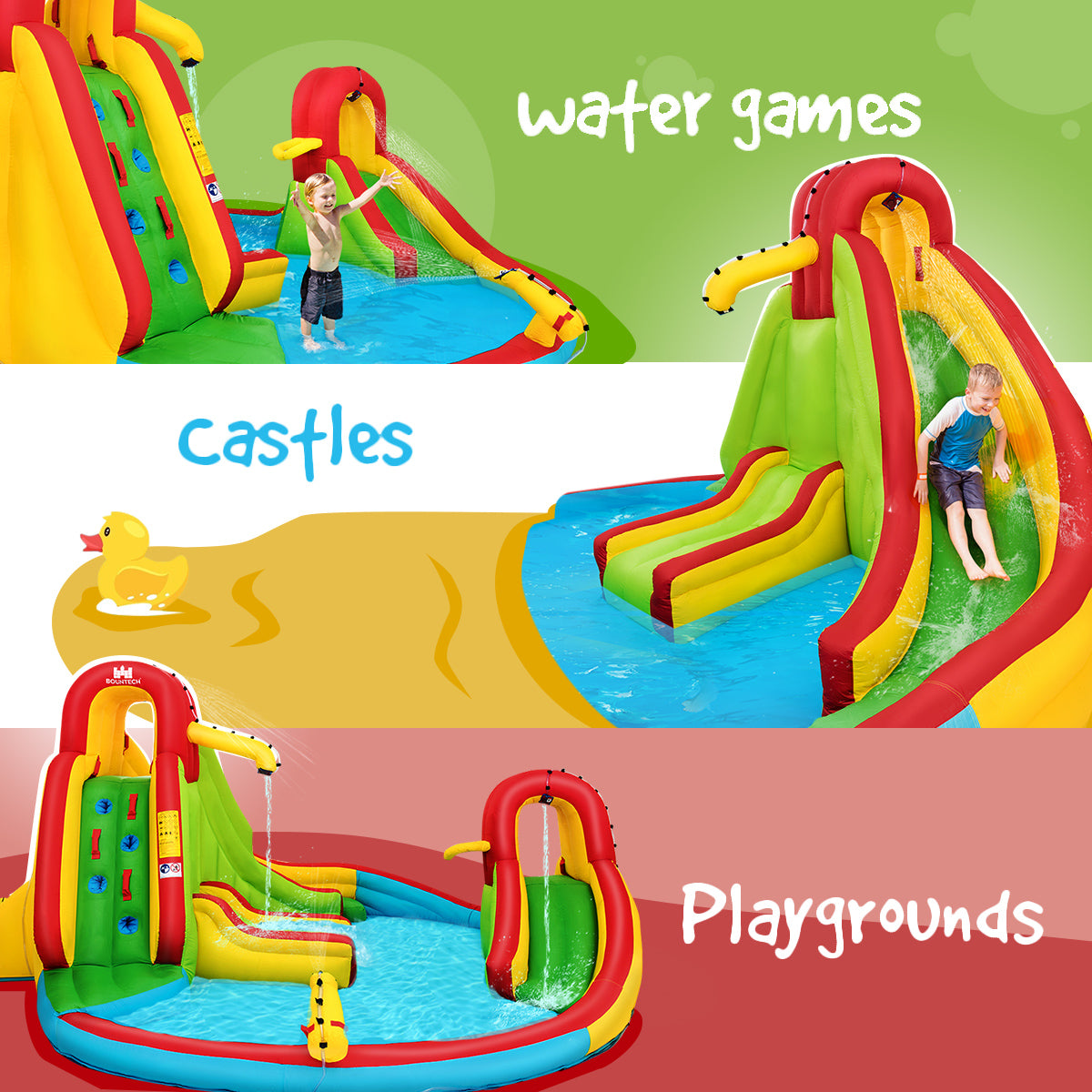 Costway Inflatable Water Slide Jumping Castle with Two Slides Trampoline