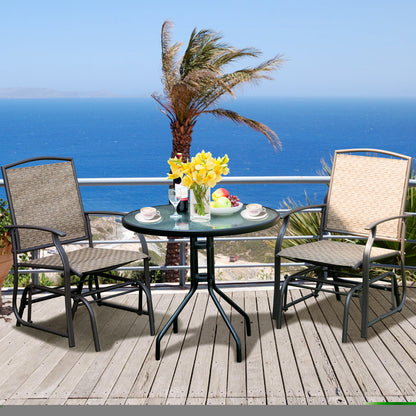 2 Pieces Outdoor Single Glider Chair with Steel Frame for Pool, Patio