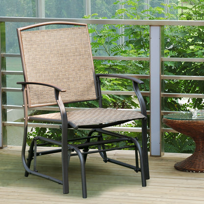 2 Pieces Outdoor Single Glider Chair with Steel Frame for Pool, Patio