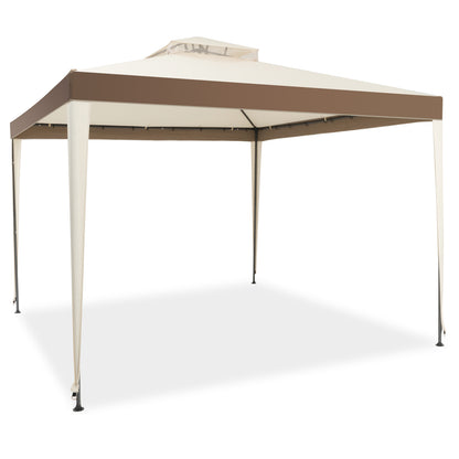 Costway 3M X 3M Outdoor Canopy Gazebo with Mosquito Netting for Garden &amp; Lawn-Beige