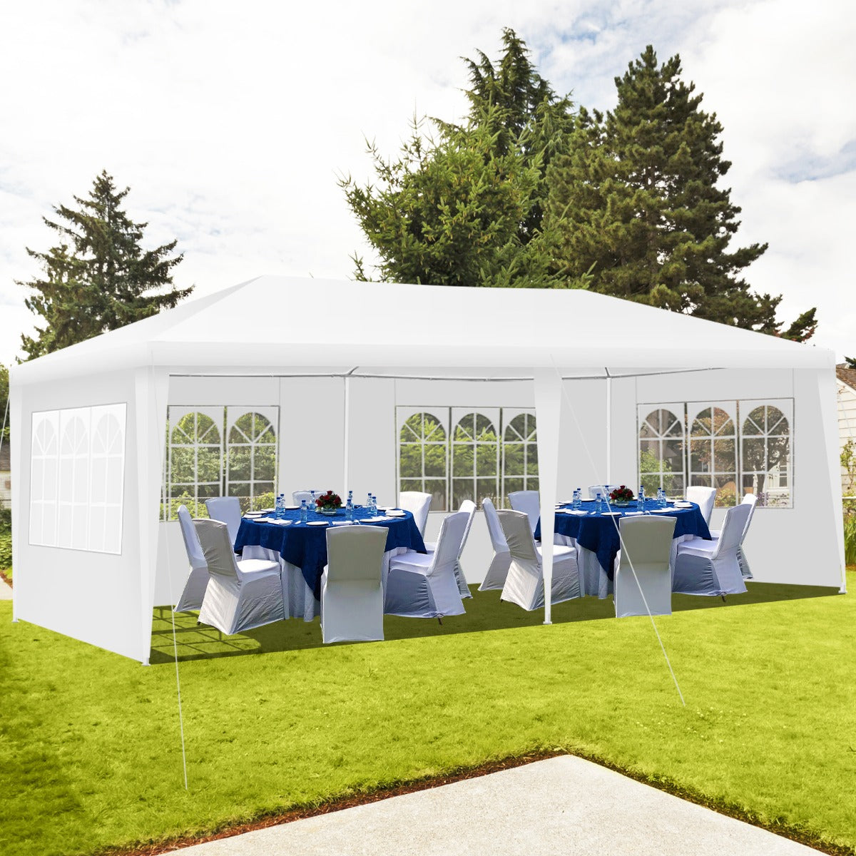 6m x 3 m Outdoor Canopy Tent with 4 Removable Sidewalls & Carrying Bag