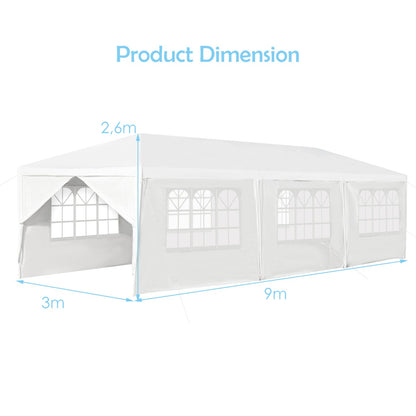 Waterproof Gazebo Tent with 6 Removable Side Panels for Party