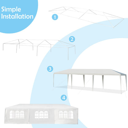Waterproof Gazebo Tent with 6 Removable Side Panels for Party