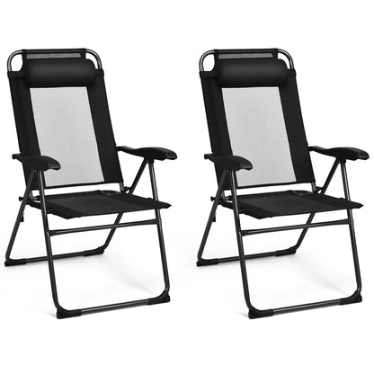 Costway 2 Pieces Adjustable Reclining Chairs with Headrest