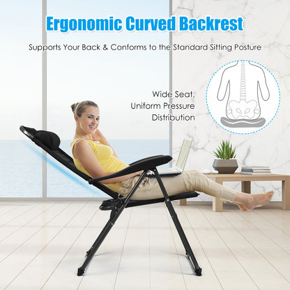 Costway 2 Pieces Adjustable Reclining Chairs with Headrest