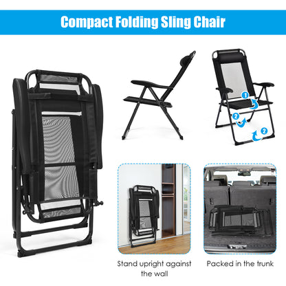 Costway 4-Piece Patio Folding Recliner Chairs