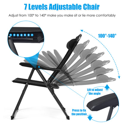 Costway 4-Piece Patio Folding Recliner Chairs