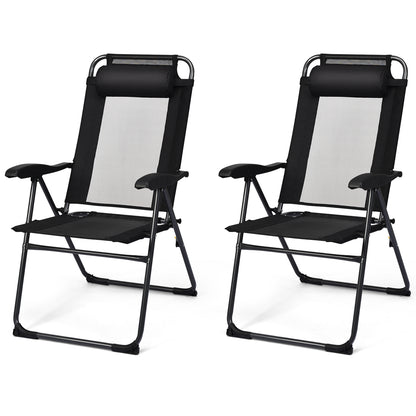 Costway 2 Pieces Adjustable Reclining Chairs with Headrest