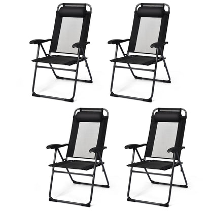 Costway 4-Piece Patio Folding Recliner Chairs