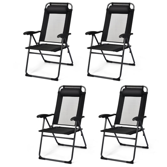 Costway 4-Piece Patio Folding Recliner Chairs