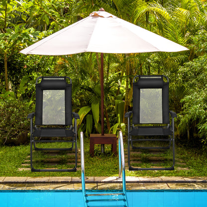 Costway 2 Pieces Adjustable Reclining Chairs with Headrest