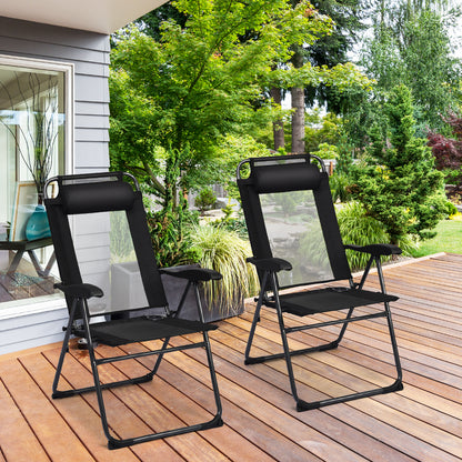 Costway 2 Pieces Adjustable Reclining Chairs with Headrest
