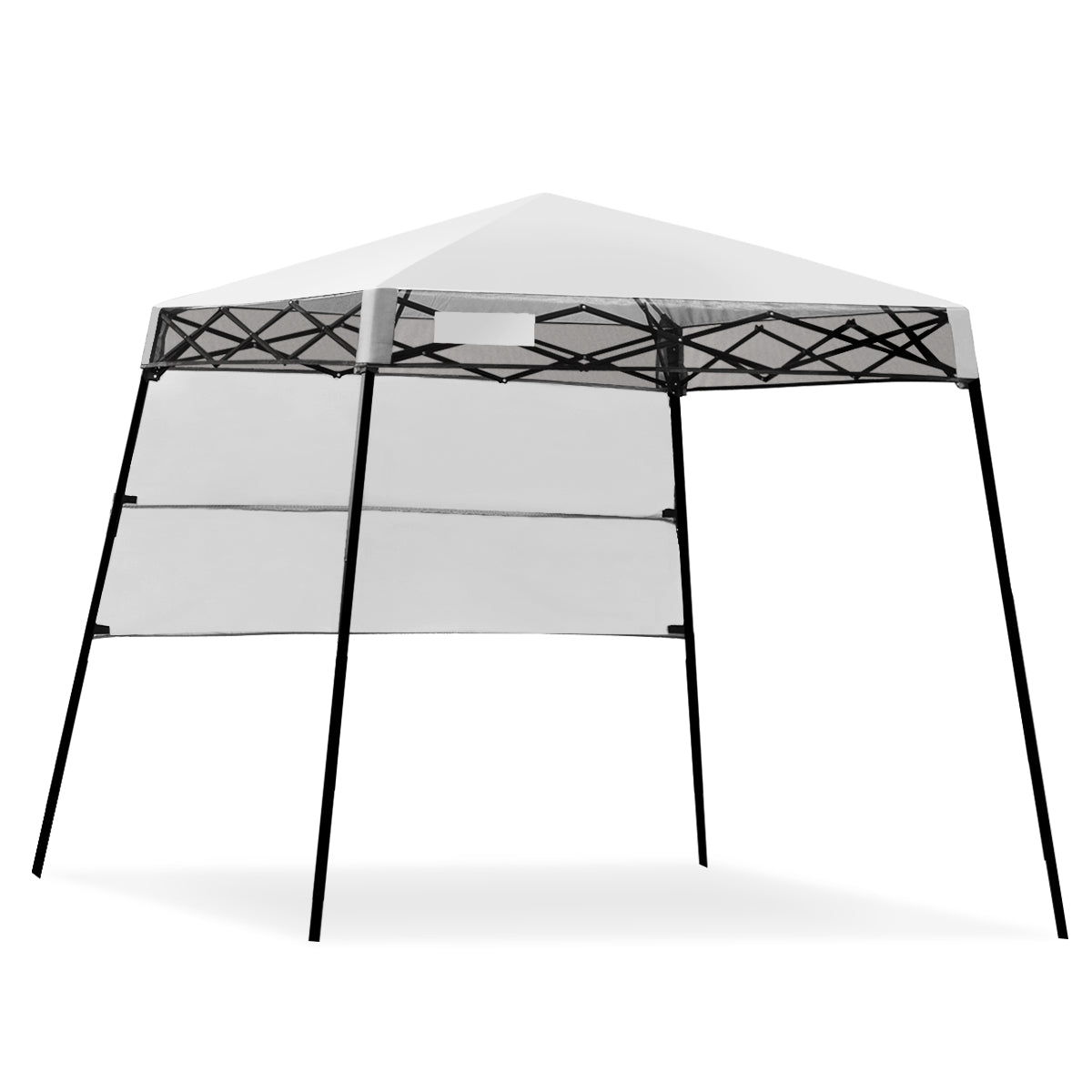 2.1m x 2.1m Slant Leg Pop-up Canopy with Backpack for Camping-White