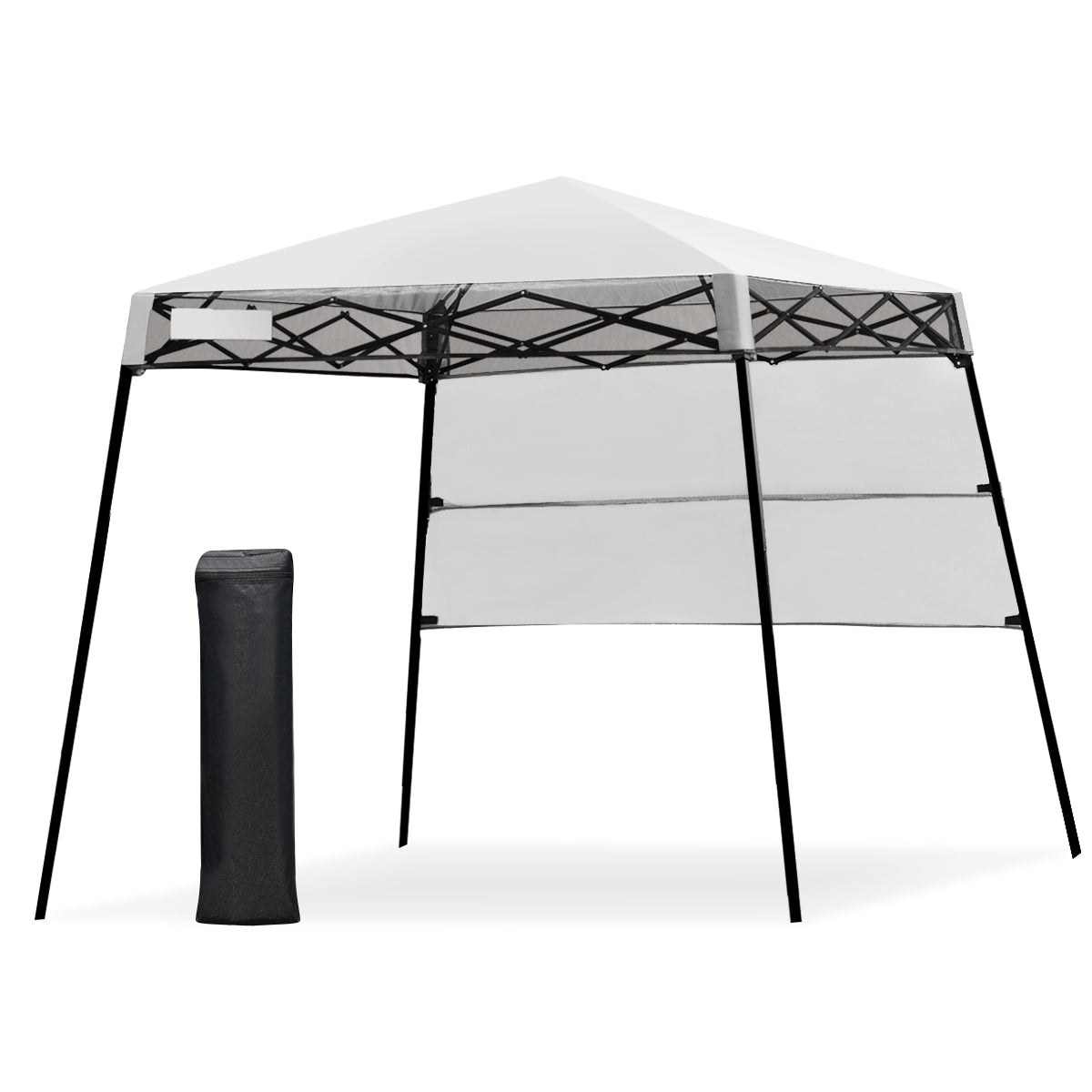 2.1m x 2.1m Slant Leg Pop-up Canopy with Backpack for Camping-White