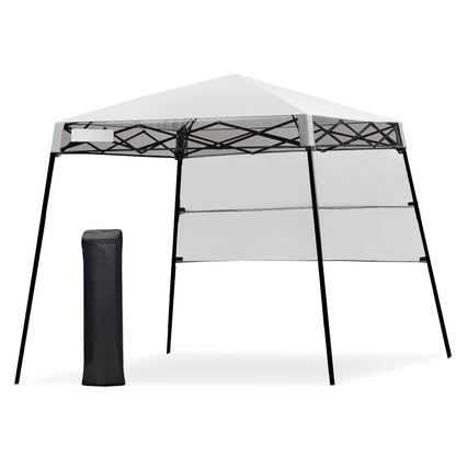 2.1m x 2.1m Slant Leg Pop-up Canopy with Backpack for Camping-White