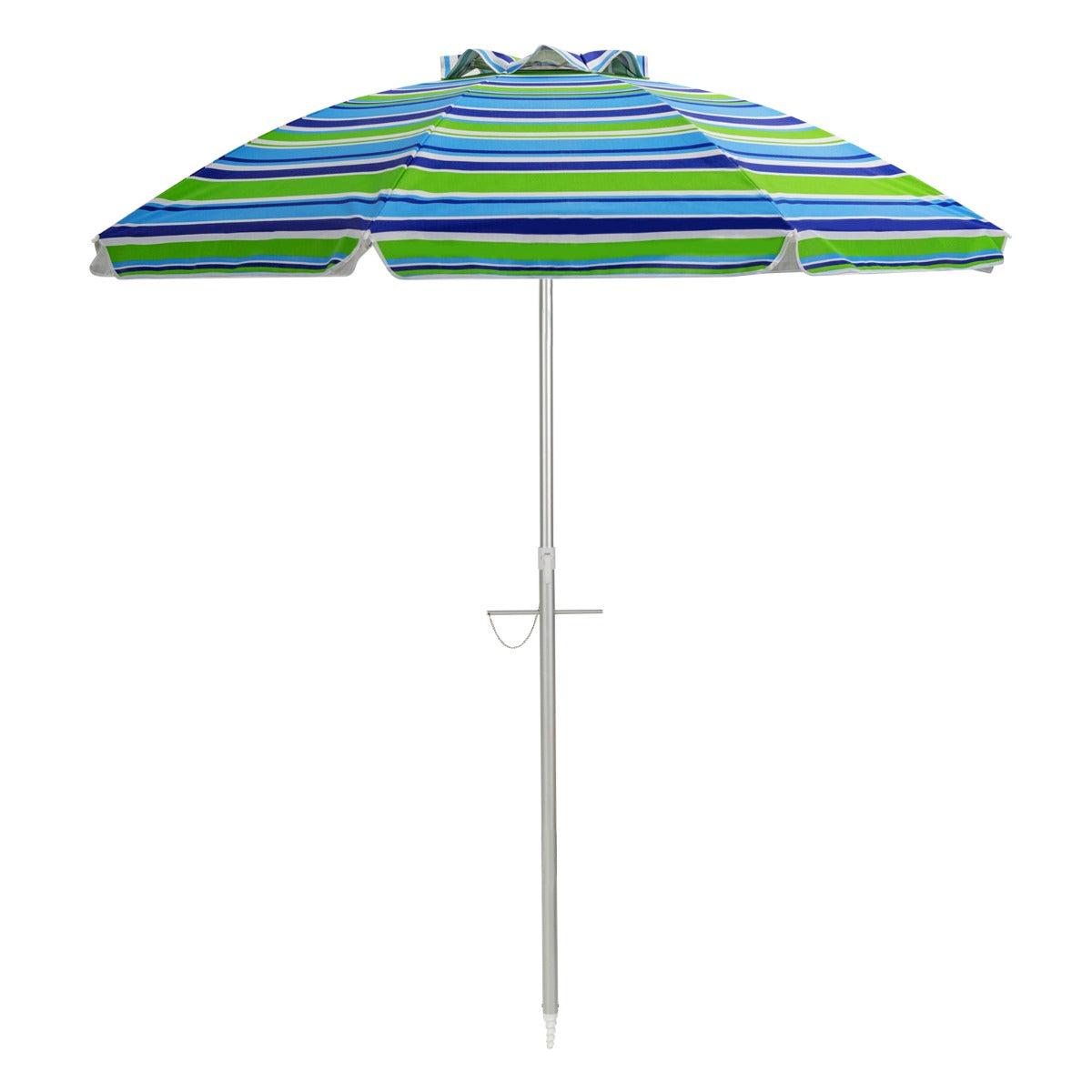 198cm Beach Umbrella with Sand Anchor UPF50+ and Carry Bag-Green